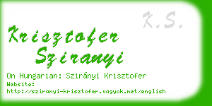 krisztofer sziranyi business card