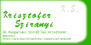 krisztofer sziranyi business card